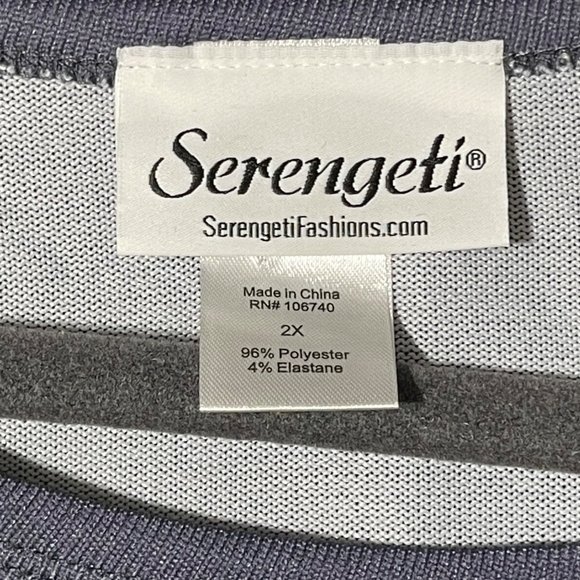 Serengeti women’s size 2X purple floral rhinestone  3/4 sleeve polyester dress - Picture 4 of 6